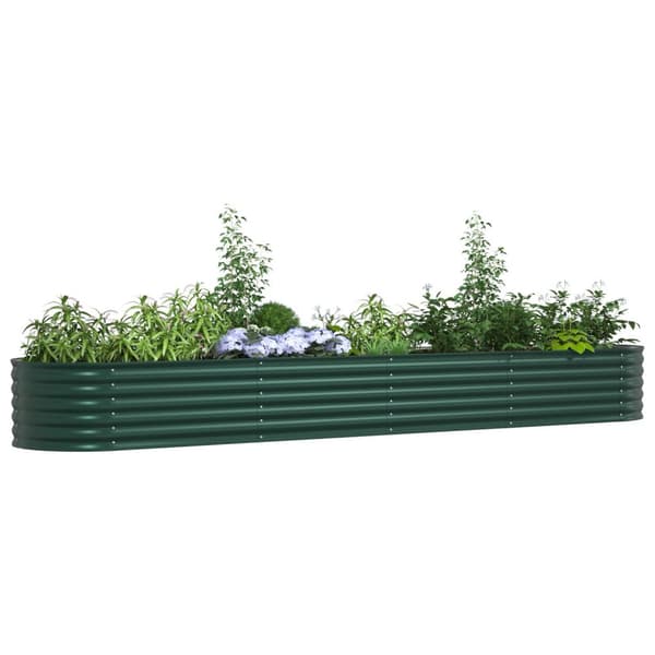 vidaXL Hagehevebed Grønn 400x80x44 cm Galvanisert Stål