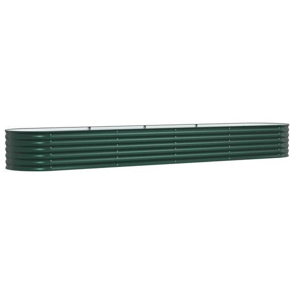 vidaXL Hagehevebed Grønn 400x80x44 cm Galvanisert Stål