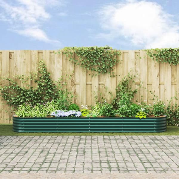 vidaXL Hagehevebed Grønn 400x80x44 cm Galvanisert Stål