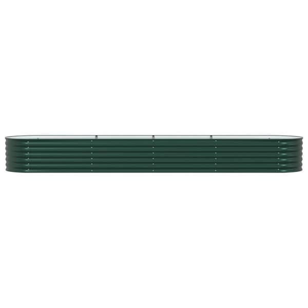 vidaXL Hagehevebed Grønn 400x80x44 cm Galvanisert Stål