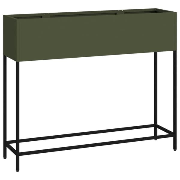 vidaXL Olivengrøn Metal 100 x 26 x 82 cm Planterkasse Rektangulær