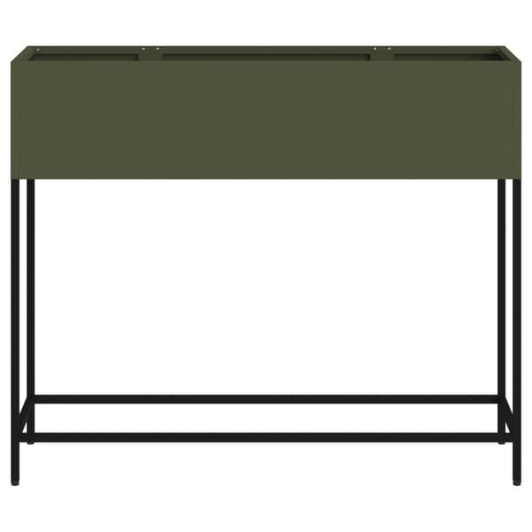 vidaXL Olivengrøn Metal 100 x 26 x 82 cm Planterkasse Rektangulær