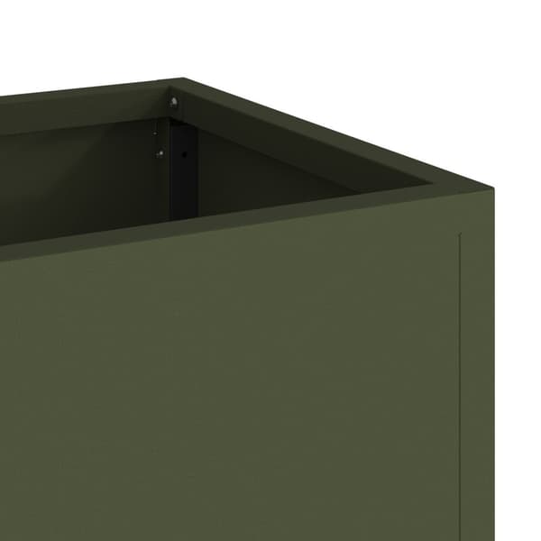 vidaXL Olivengrøn Metal 100 x 26 x 82 cm Planterkasse Rektangulær