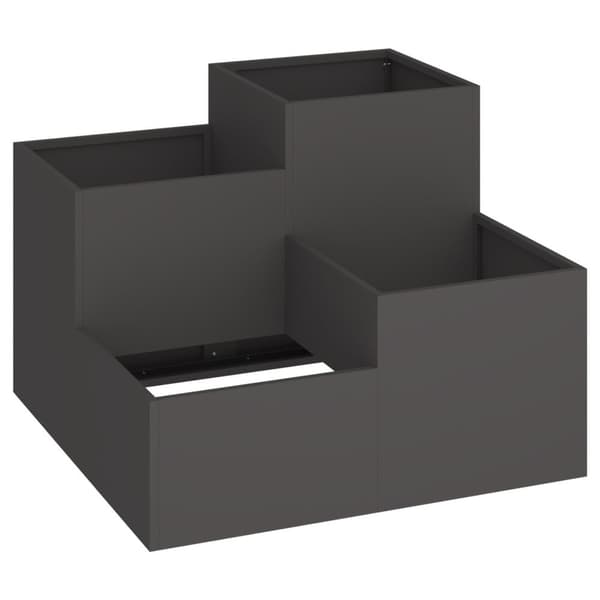 vidaXL Hagekasse 80x80x60 cm Svart Stål