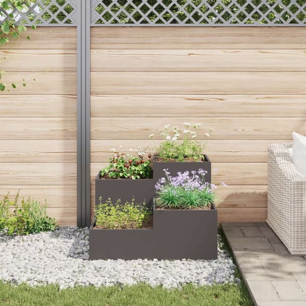 vidaXL Hagekasse 80x80x60 cm Svart Stål