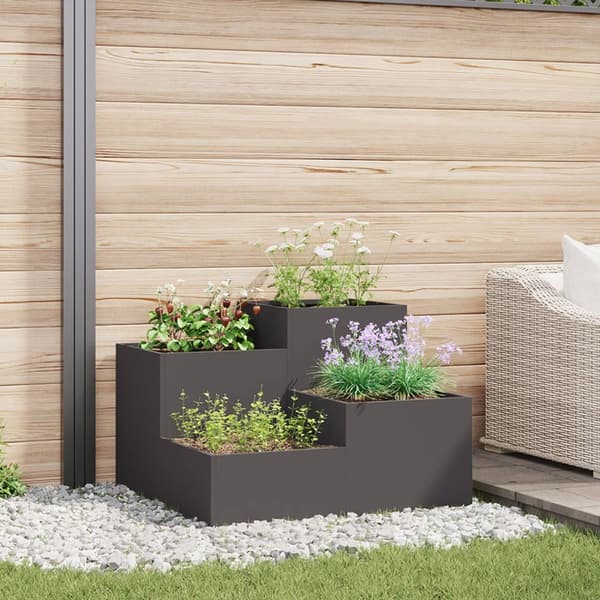 vidaXL Hagekasse 80x80x60 cm Svart Stål