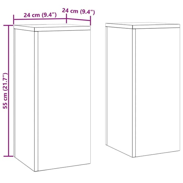 vidaXL Planteholdere Sæt med 2 Sort Koldvalset stål 24 x 24 x 55 cm