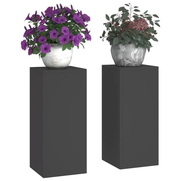vidaXL Planteholdere Sæt med 2 Sort Koldvalset stål 24 x 24 x 55 cm