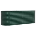 Miniatyrbilde 4 av 11: vidaXL Hagehevet Bed Grøn 240x80x81 cm Galvanisert Stål