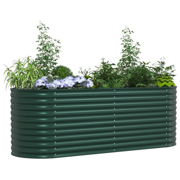 vidaXL Hagehevet Bed Grøn 240x80x81 cm Galvanisert Stål