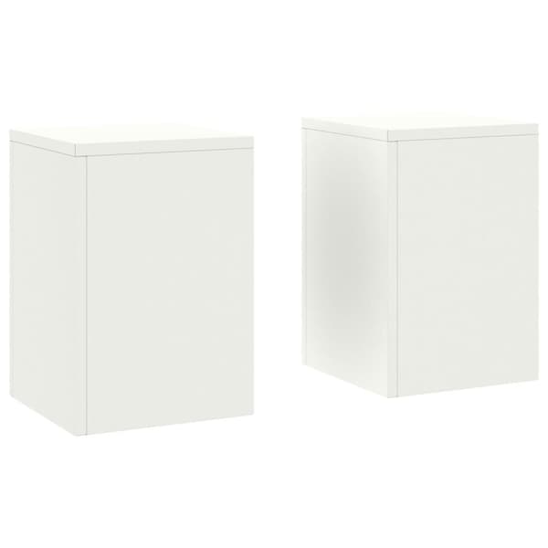 vidaXL Uteplantestativ Søyle 2 stk Hvite 24x24x35 cm Stål
