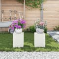Miniatyrbilde 5 av 11: vidaXL Uteplantestativ Søyle 2 stk Hvite 24x24x35 cm Stål