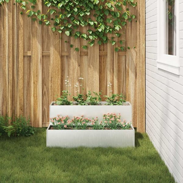 vidaXL kaksitasoinen puutarhakasvatus 100x60x45 cm ruostumaton teräs