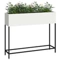 Miniatyrbillede 3 af 11: vidaXL Hvid Metal 100 x 26 x 82 cm Enkel Gulvplanter Rektangulær