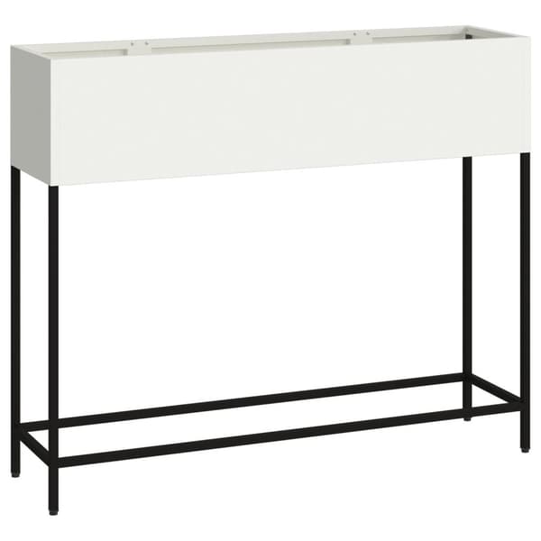 vidaXL Hvid Metal 100 x 26 x 82 cm Enkel Gulvplanter Rektangulær