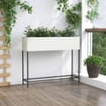 Miniatyrbillede 5 af 11: vidaXL Hvid Metal 100 x 26 x 82 cm Enkel Gulvplanter Rektangulær