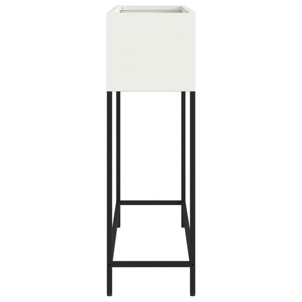 vidaXL Hvid Metal 100 x 26 x 82 cm Enkel Gulvplanter Rektangulær