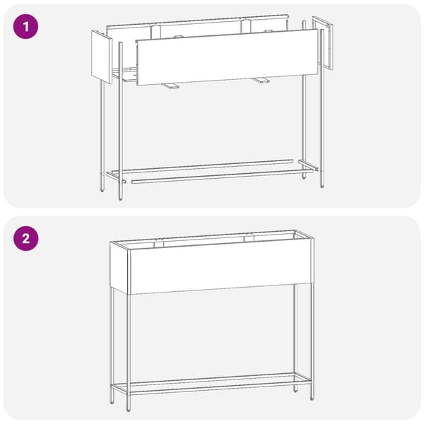 vidaXL Hvid Metal 100 x 26 x 82 cm Enkel Gulvplanter Rektangulær