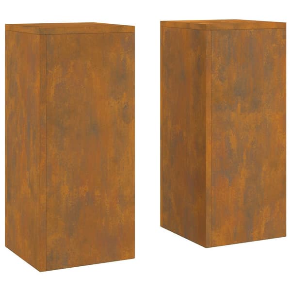 vidaXL Plantställ Set med 2 Rostig Väderbeständigt stål 24 x 24 x 55 cm