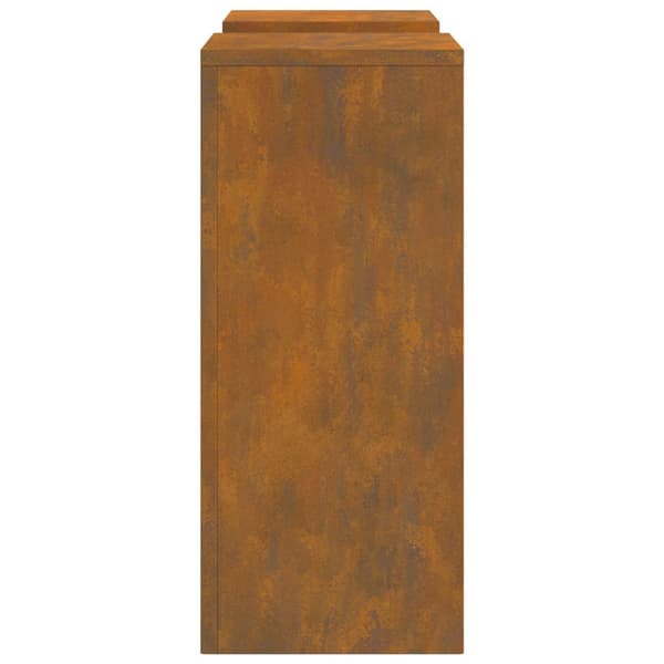 vidaXL Plantställ Set med 2 Rostig Väderbeständigt stål 24 x 24 x 55 cm