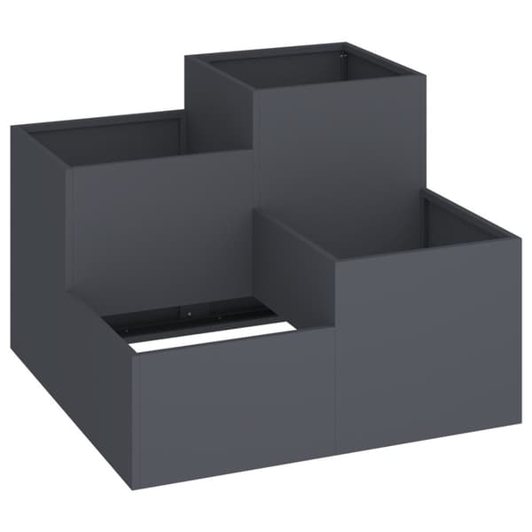 vidaXL Hageplantkasse 100x100x60 cm Antrasitt Stål