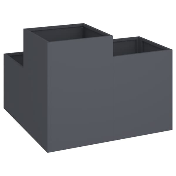 vidaXL Hageplantkasse 100x100x60 cm Antrasitt Stål