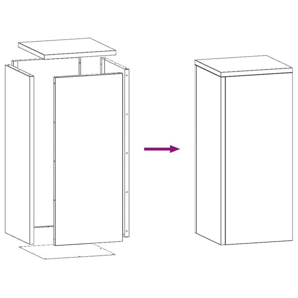 vidaXL Plant Stands Set om 2 Vit Kallvalsat stål 24 x 24 x 55 cm
