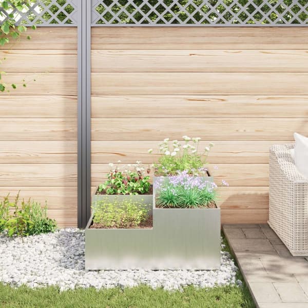 vidaXL Hagekasse 100x100x48 cm Galvanisert Stål