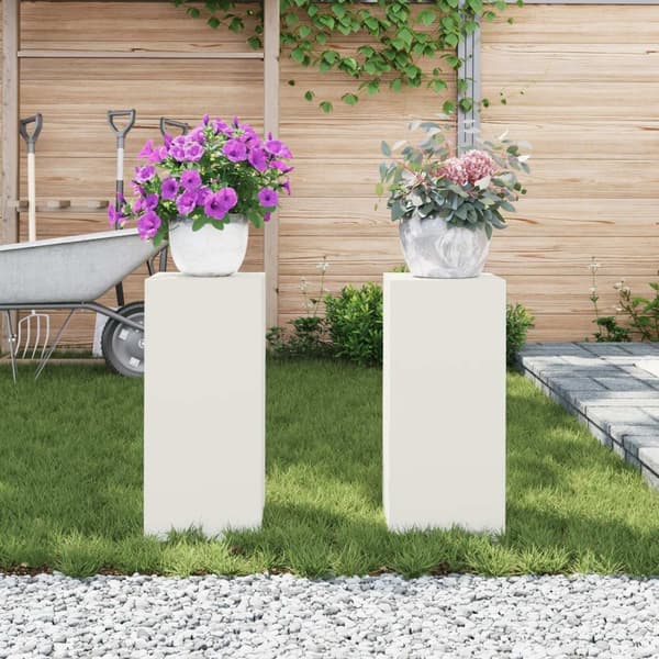 vidaXL plante stande Sæt af 2 Hvid Koldvalset stål 24 x 24 x 55 cm