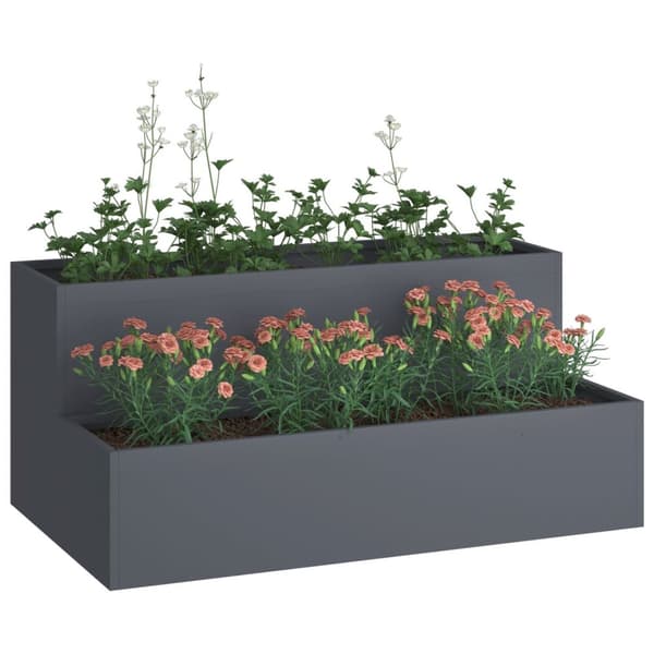 vidaXL Haveplantekasse Antracit Plast 100 x 60 x 45 cm Plantekasser
