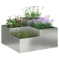 Pikkukuva 3 / 11: vidaXL Puutarhakasvatuslaatikko 80x80x48 cm Galvanoitua Terästä