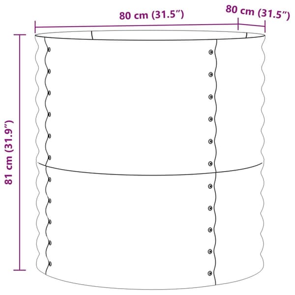 vidaXL Puutarhan Kohotettu Penkki - Ruskea 80x80x81 cm Galvanoitu Teräs