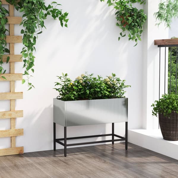 vidaXL Høy Bedplanter 60x26x45 cm Galvanisert Stål