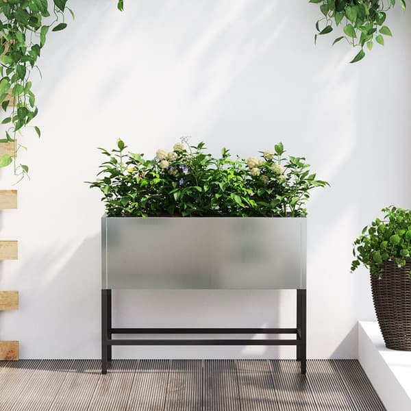 vidaXL Høy Bedplanter 60x26x45 cm Galvanisert Stål