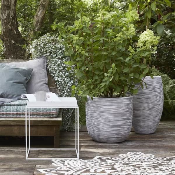 Capi Planter Nature Rib 35 x 34 cm Ivory KOFI932
