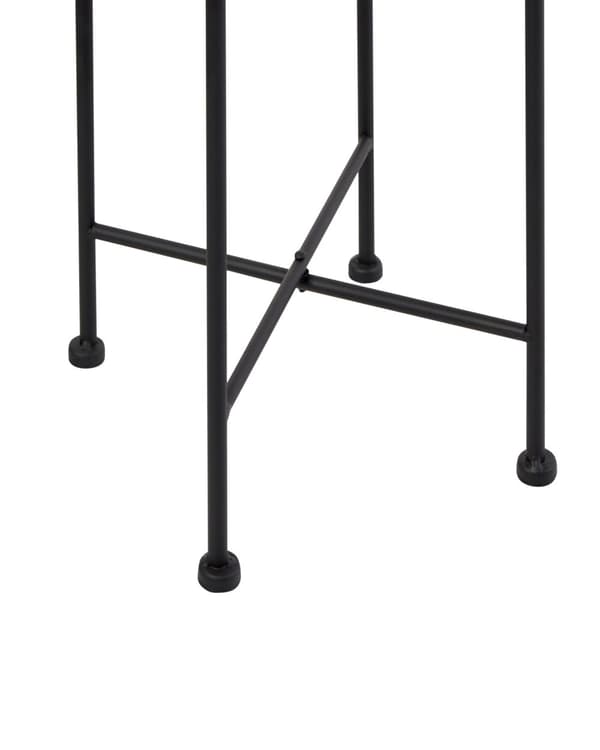 Plantekrukke Grå Metal Træben 26 x 26 x 52 cm Frostsikker Krukke Inden Udendørs Blomsterkrukke med Riller Rund Urtepotteskjuler
