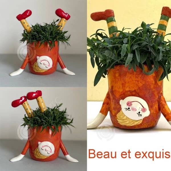 INN Mini blomkruka Hartsprydnader Kreativa presenter Konst och hantverk Prydnadssaker Krukväxt Blomkruka för växter