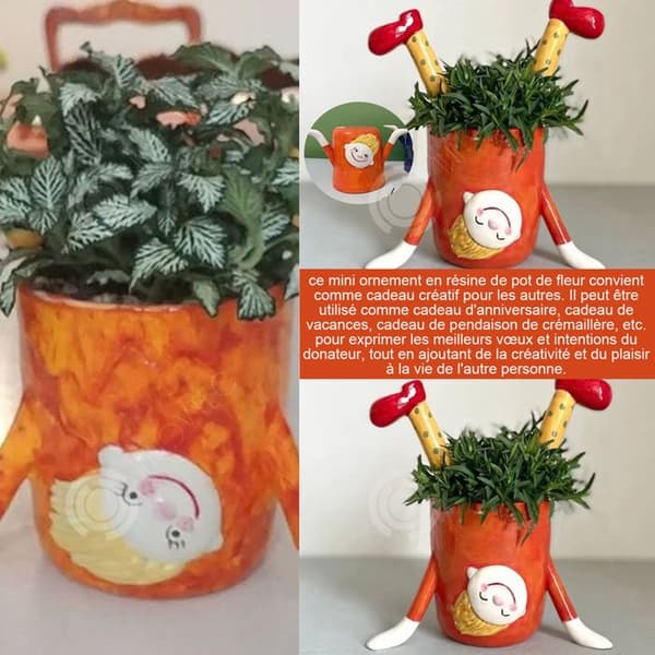 INN Mini blomkruka Hartsprydnader Kreativa presenter Konst och hantverk Prydnadssaker Krukväxt Blomkruka för växter