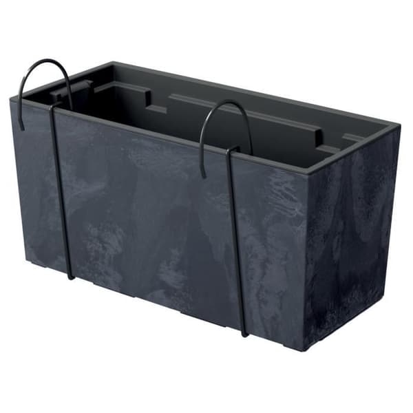 Blomlåda med krokar och Prosperplast-insats Urbi Case Beton Effect DUC400EW-S433 - Antracit färg
