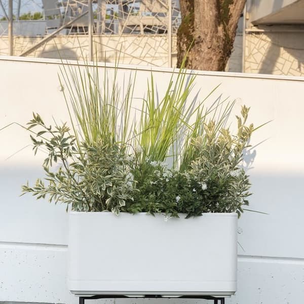 Muret Planter - DEROMA - Cosmo - Pearl - Med vattenreserv - Hjul - 78 cm
