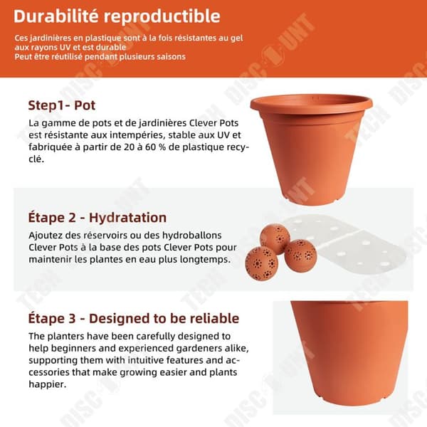 TD Planteringskruka 50cm Rund Plast Rund Planteringskruka inomhus och utomhus Planteringskruka Rund Planteringskruka