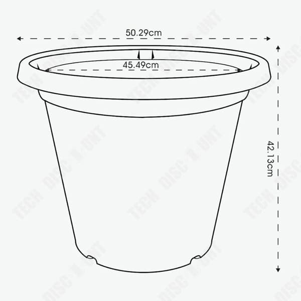 TD Planteringskruka 50cm Rund Plast Rund Planteringskruka inomhus och utomhus Planteringskruka Rund Planteringskruka