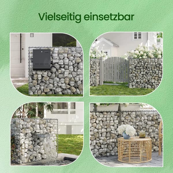 Schanskorf - Metal Stone Basket 5 x 10 cm, Galvanized Steel