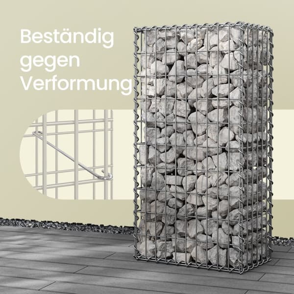 Schanskorf - Metal Stone Basket 5 x 10 cm, galvaniseret stål