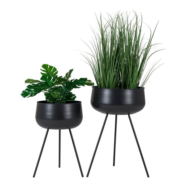 Planter, Ardola Blomkrukor Set om 2, 28x46 cm / 34x56 cm, Svart