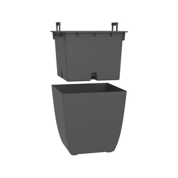 Blomlåda - DIVA BASALT - Antracitgrå - Fyrkantig - 42 L - 43,5 x 43,5 x H.44,2 cm - EDA - Avtagbar innerlåda