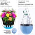 Miniatyrbild 3 av 4: Potta för blommor INN® resin blå 4 delar hängande blomkruka hängande korg hängande blomlåda med kedja dräneringshål för blommor