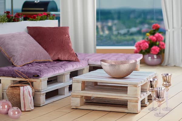 Dekorativ blomkruka SIMONA1 22x22x16 Eurofirany rosa