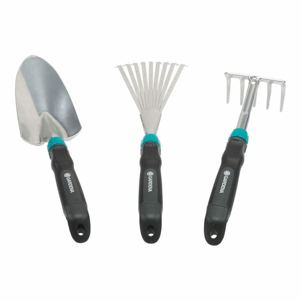 Kit med verktygssats för trädgårdsarbete Gardena Blå/Svart Stål (3 antal)