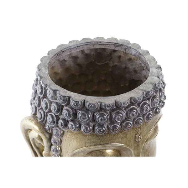 Kruka DKD Home Decor Grå Gyllene Buddha Harts Orientalisk (2 antal)